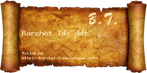 Barchet Tádé névjegykártya
